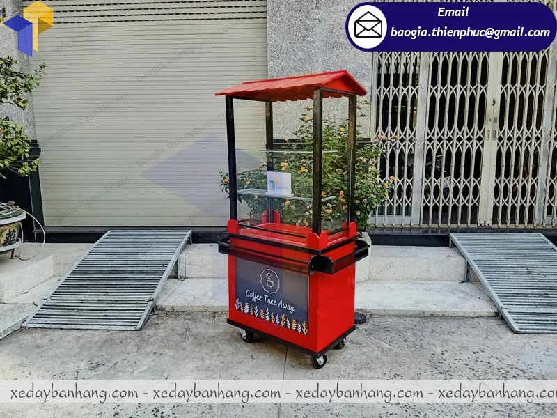 mẫu xe gỗ bán cà phê vỉa hè đẹp