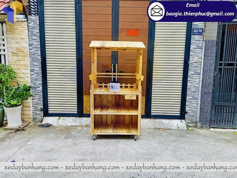 mẫu xe gỗ bán cafe mang đi đẹp