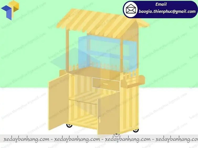 mẫu xe gỗ bán cafe take away đẹp