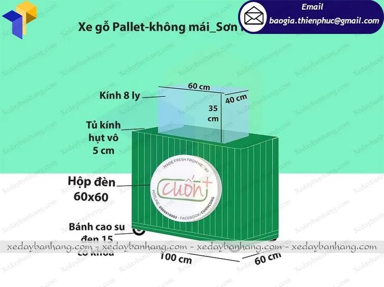 mẫu xe gỗ bán đồ ăn vặt đẹp