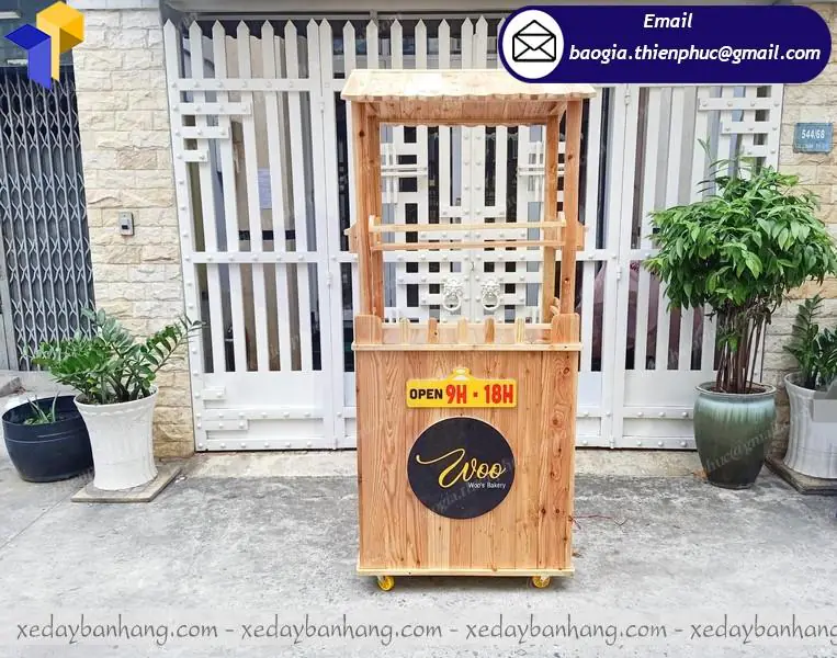 xe gỗ pallet bán hàng di động