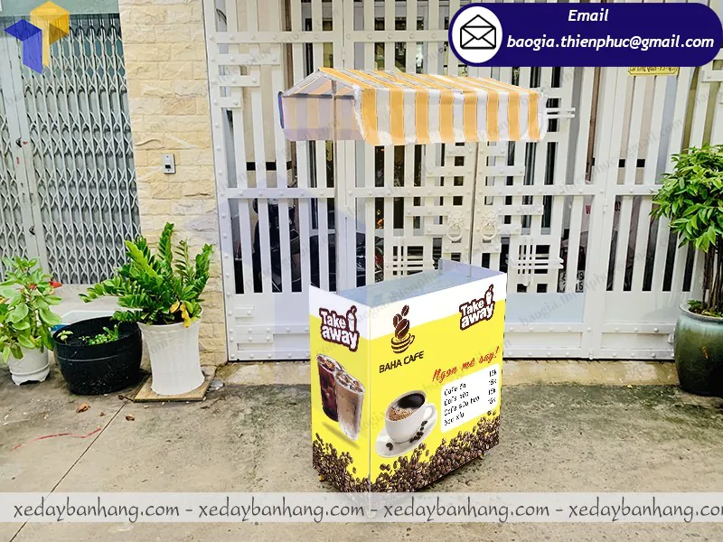 mẫu xe lắp ráp bán cafe mini  cắt đôi đẹp