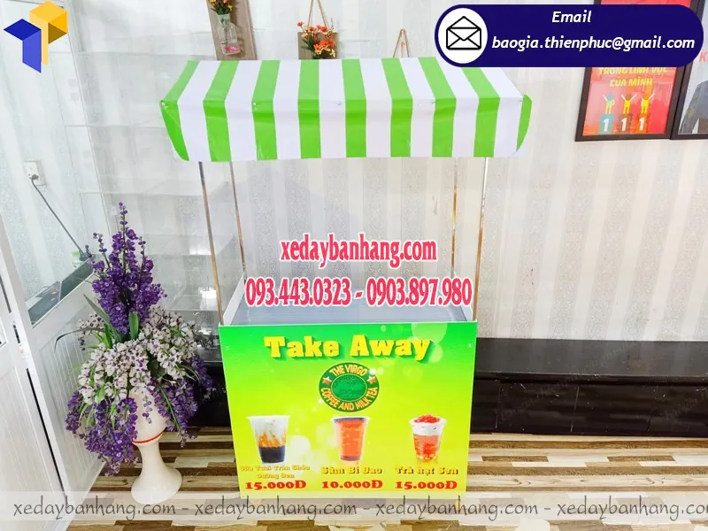 quầy sampling lắp ráp cafe take away