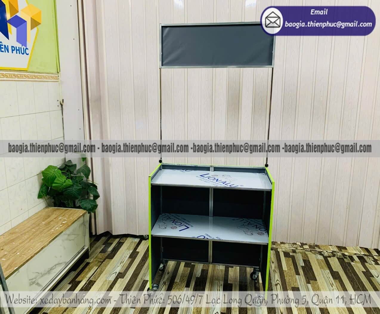 Mẫu xe lắp ráp bán xôi xếp gọn khung sắt ốp bạt cho người bán hàng sáng