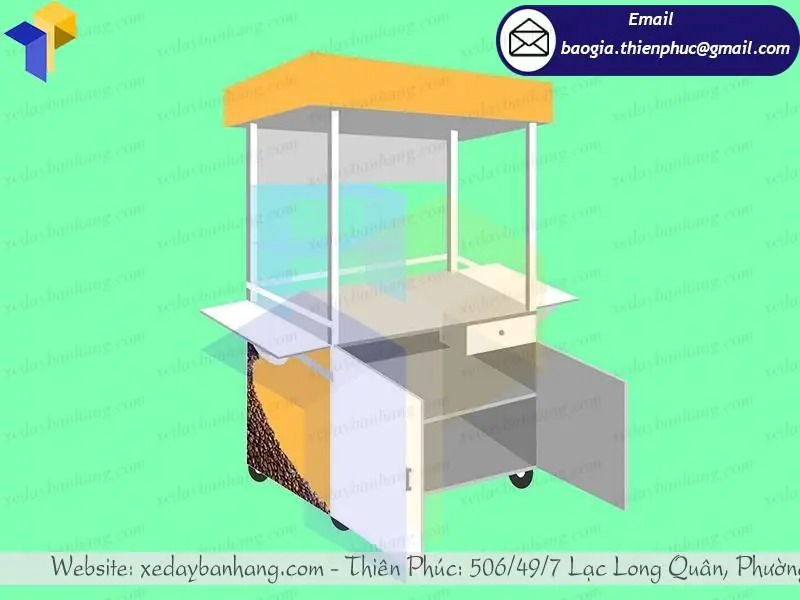 mẫu xe sắt bán cà phê vỉa hè đẹp