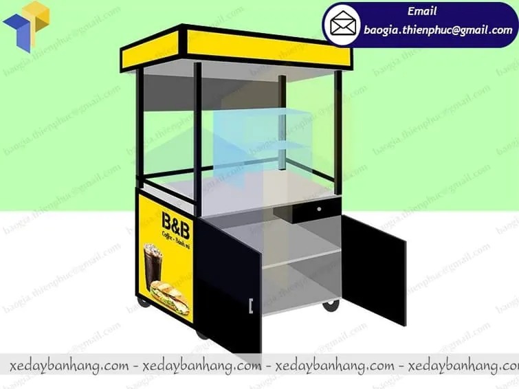 mẫu xe sắt bán cafe take away đẹp