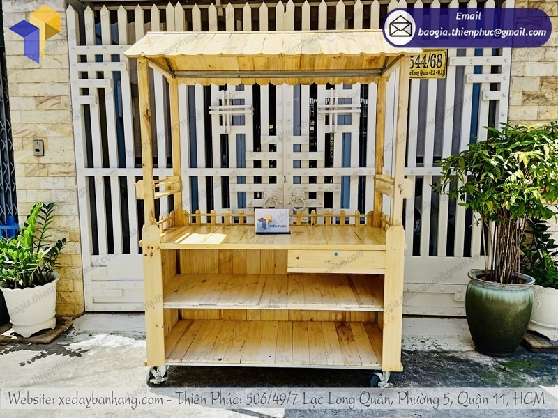 mẫu xe trà sữa bằng gỗ đẹp