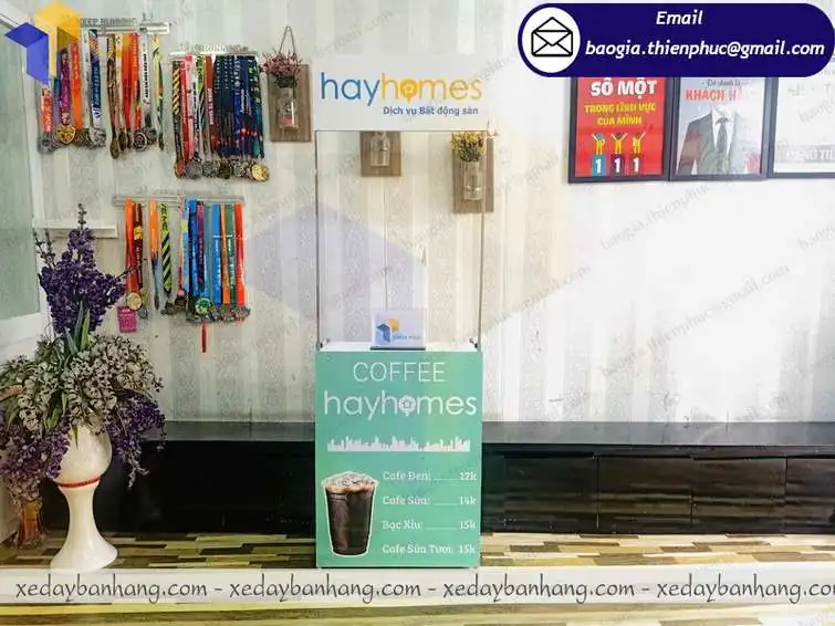 quầy bán cafe bằng sắt giá rẻ