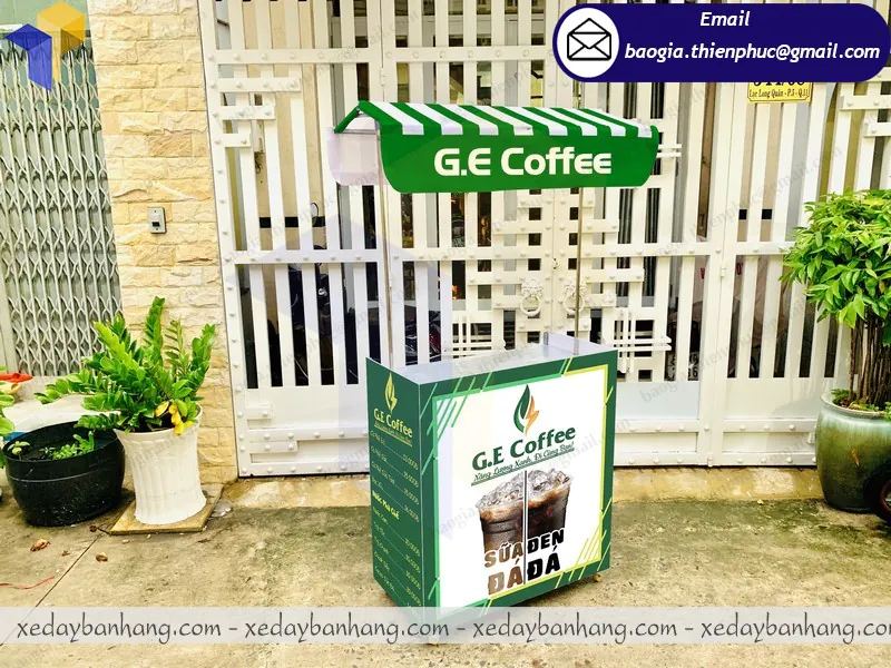quầy bán cafe đen đá lắp ráp đẹp