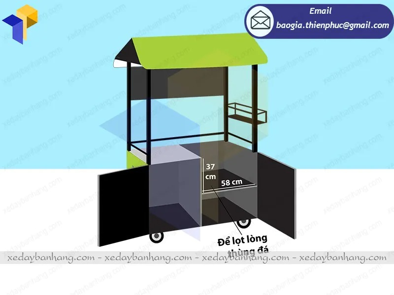 quầy bán kem vỉa hè bằng sắt