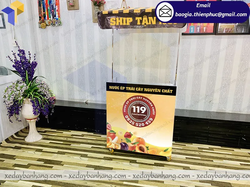 quầy booth lắp ráp bán trái cây đẹp