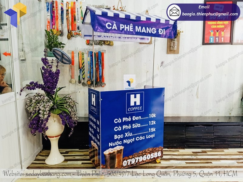 quầy gấp gọn bán café rang xay chất lượng
