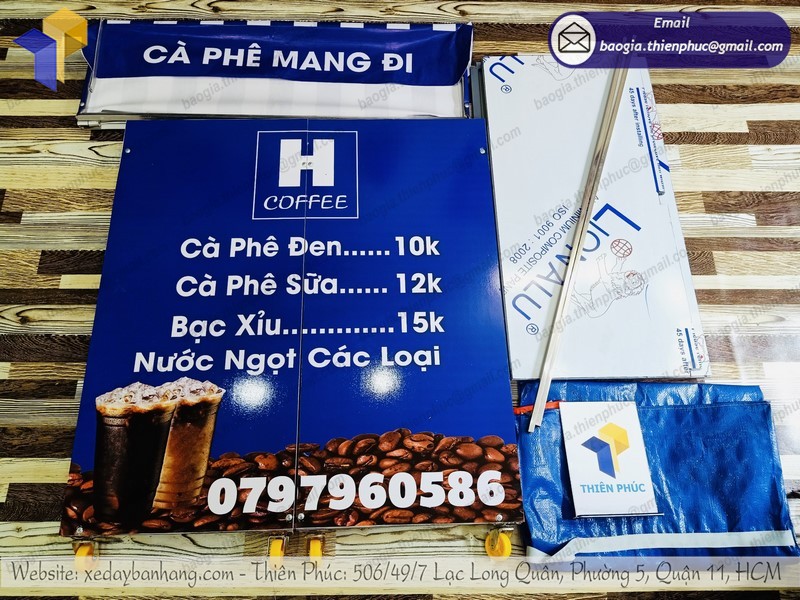 quầy gấp gọn bán café rang xay rẻ
