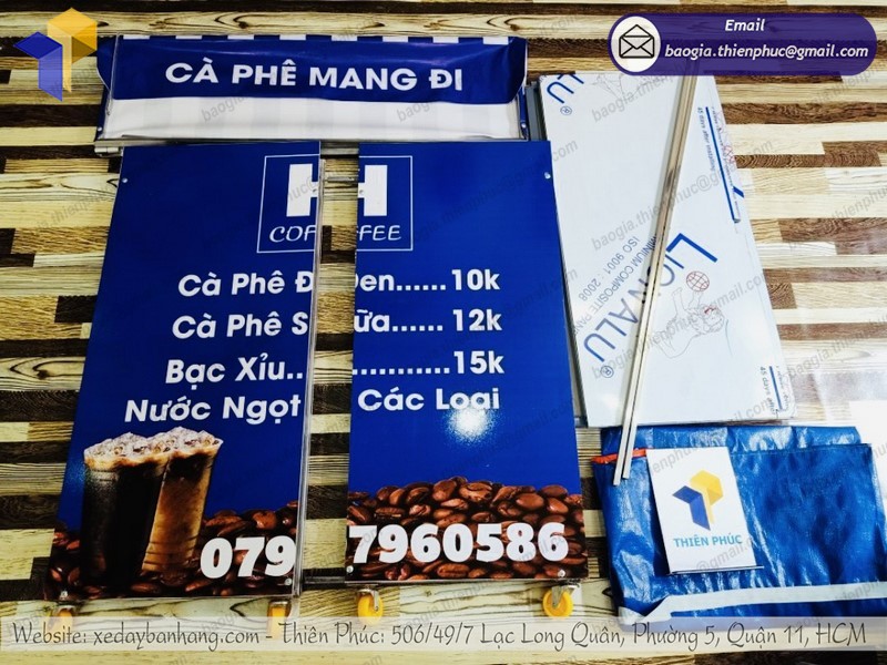 quầy gấp gọn bán café rang xay uy tín