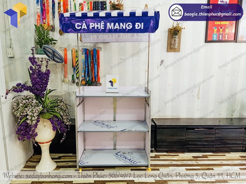 quầy gấp gọn bán café rang xay
