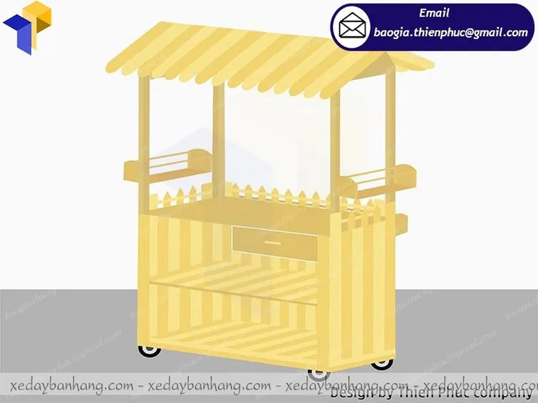 quầy gỗ bán trà sữa