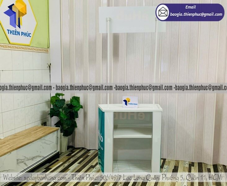 Quầy nhựa PG tiếp thị gấp gọn giới thiệu sản phẩm gập lại mang đi dễ dàng