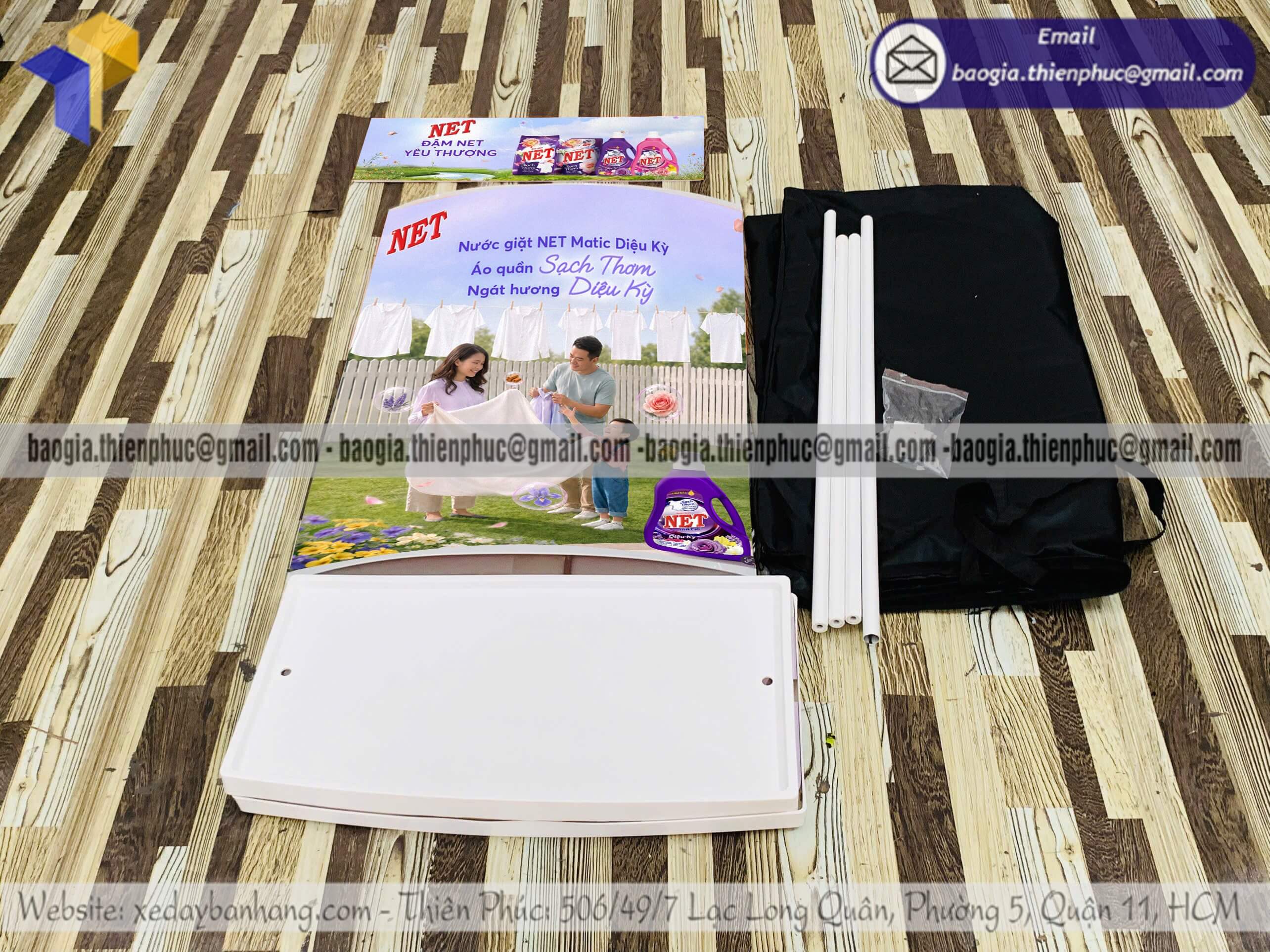 Quầy nhựa sampling mẫu mới di động trong siêu thị tăng doanh số 30 60