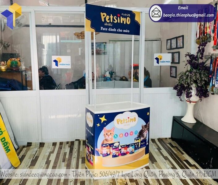 Xưởng Thiên Phúc chuyên sản xuất quầy sampling nhựa pate cho mèo