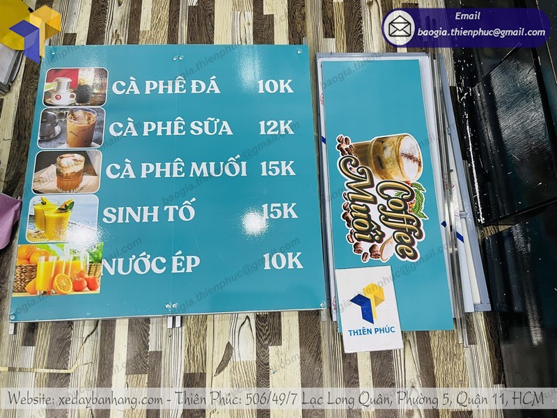 quầy sắt bán cà phê gấp gọn