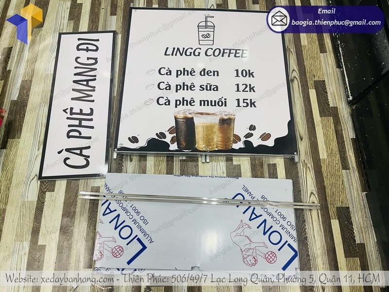 quầy sắt bán cà phê gọn