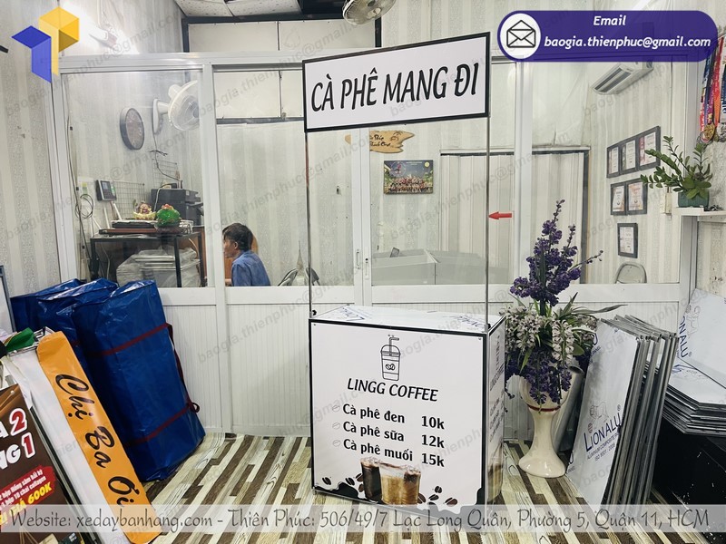 quầy sắt bán cà phê tphcm