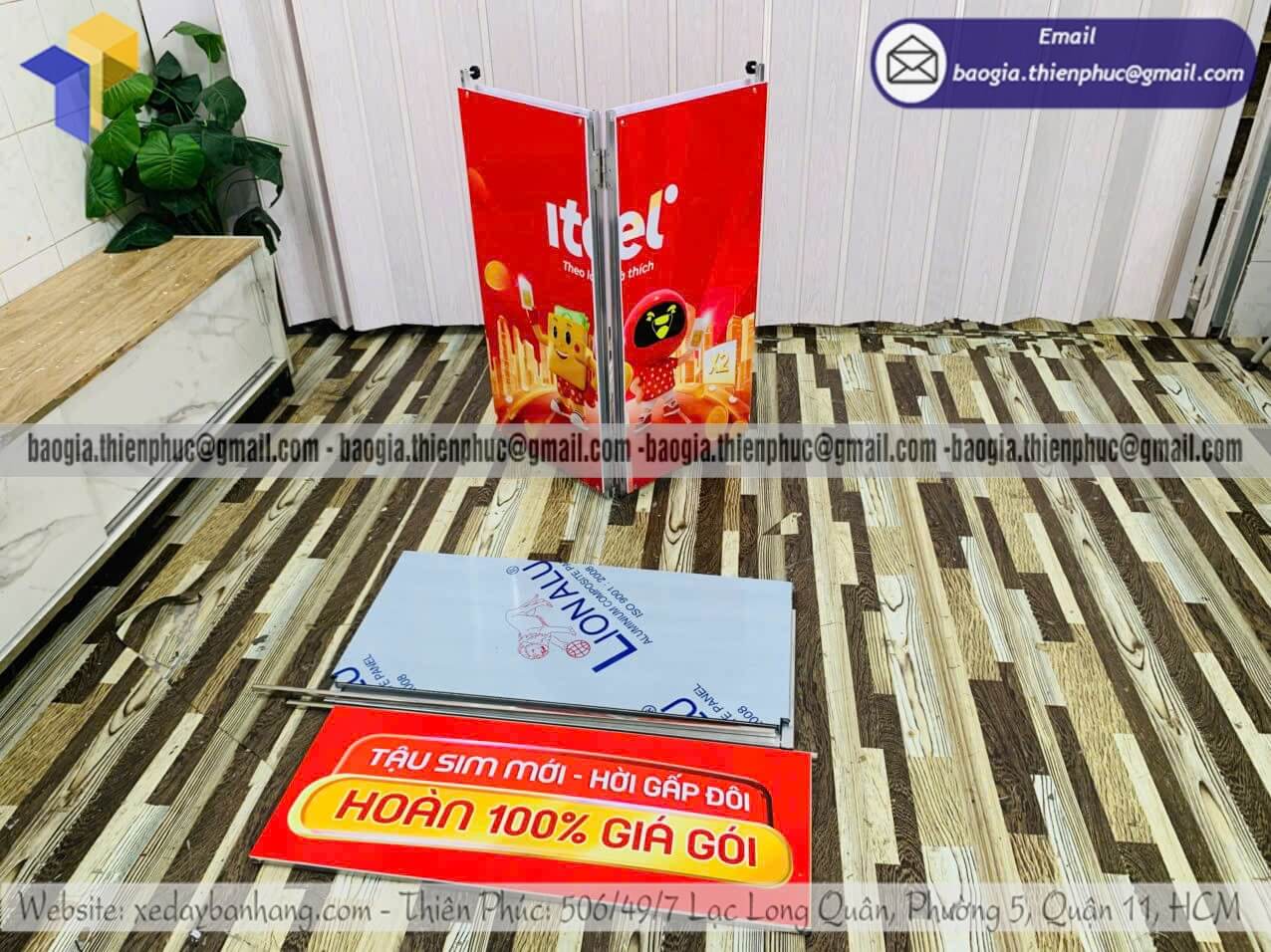 Quầy sắt cho PG giới thiệu sản phẩm mới di động dùng cho sampling trưng bày và tư vấn