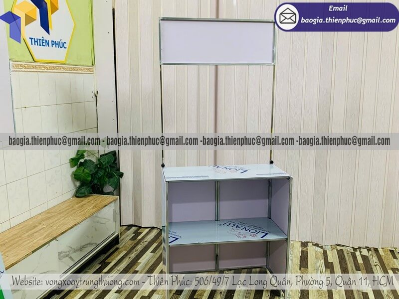 Quầy sắt cho PG sampling bán hàng di động đẹp meli cho doanh nghiệp Việt