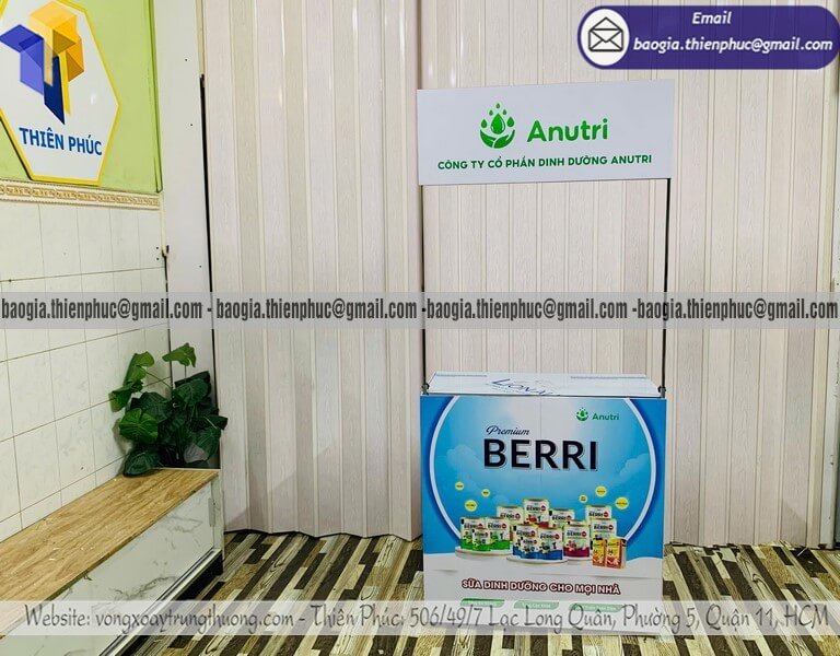 Quầy sắt cho PG sampling bán hàng di động đẹp