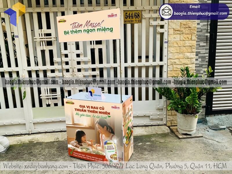 Quầy sắt cho PG sampling sản phẩm mới giá rẻ cho PG bán hàng tại siêu thị và sự kiện