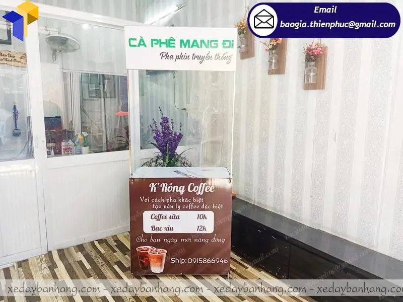 quầy sắt mini bán cafe