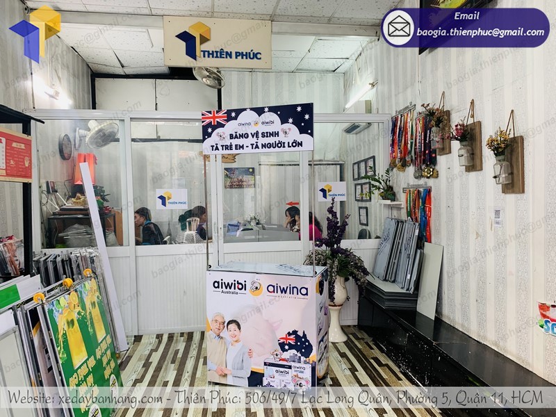 quầy sắt sampling xếp gọn