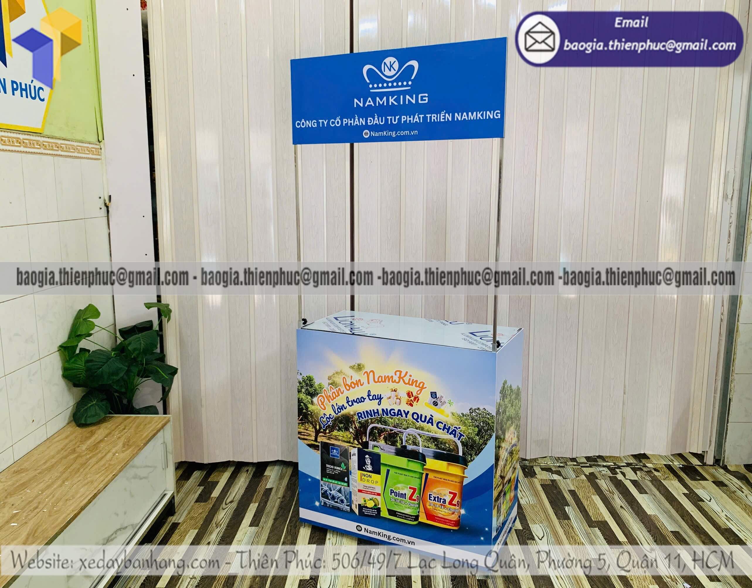 Quầy sắt tiếp thị marketing thương hiệu di động xưởng Thiên Phúc nhận làm theo mẫu