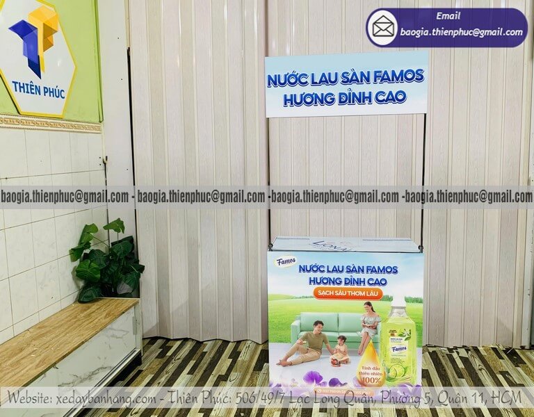 Quầy sắt trưng bày sản phẩm tiếp thị in logo Quầy sắt trưng bày sản phẩm tiếp thị in logo