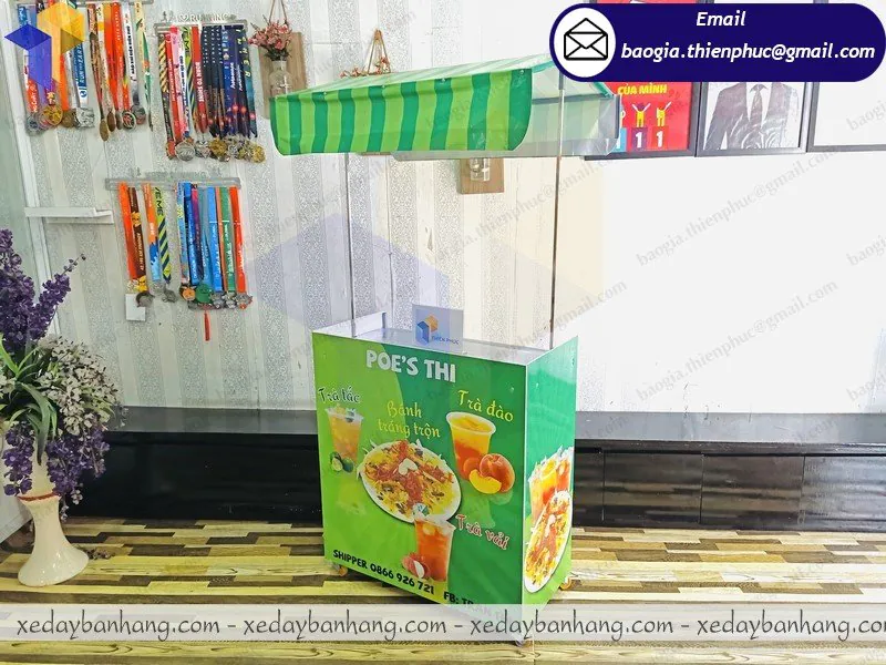 thiết kế booth bán bánh tráng trộn giá rẻ