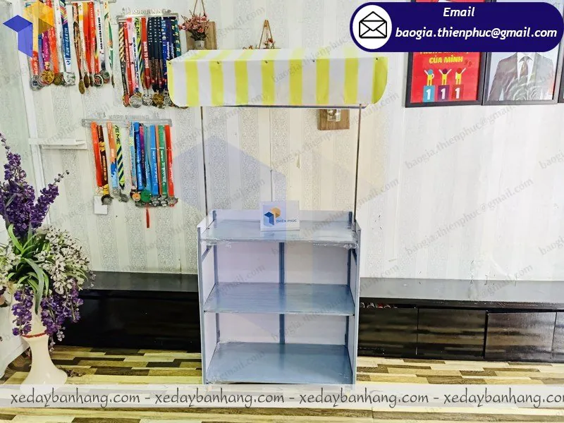 thiết kế booth lắp ráp bán trà tắc