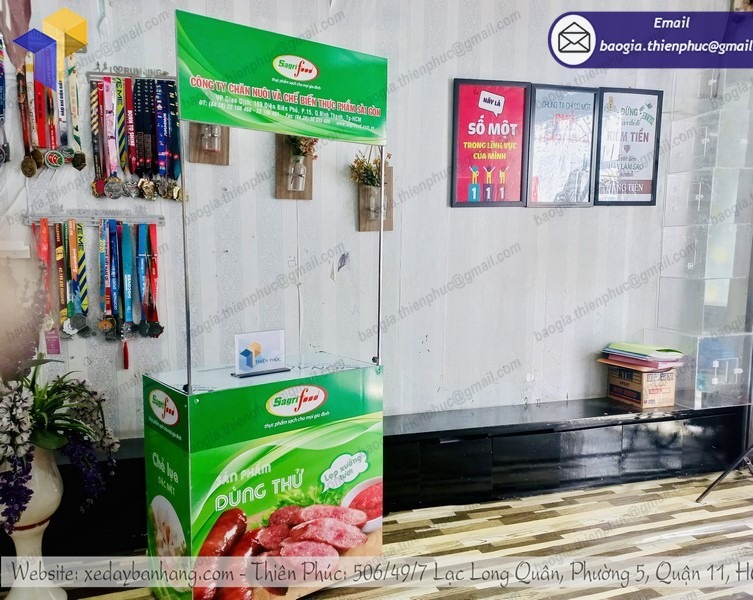 thiết kế booth sampling lắp ráp