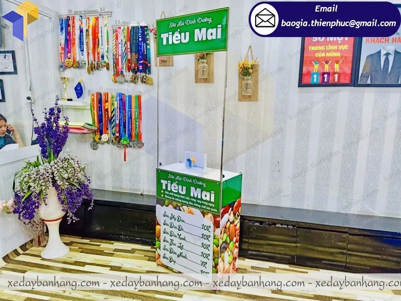 thiết kế booth sắt bán sữa đậu nành đẹp