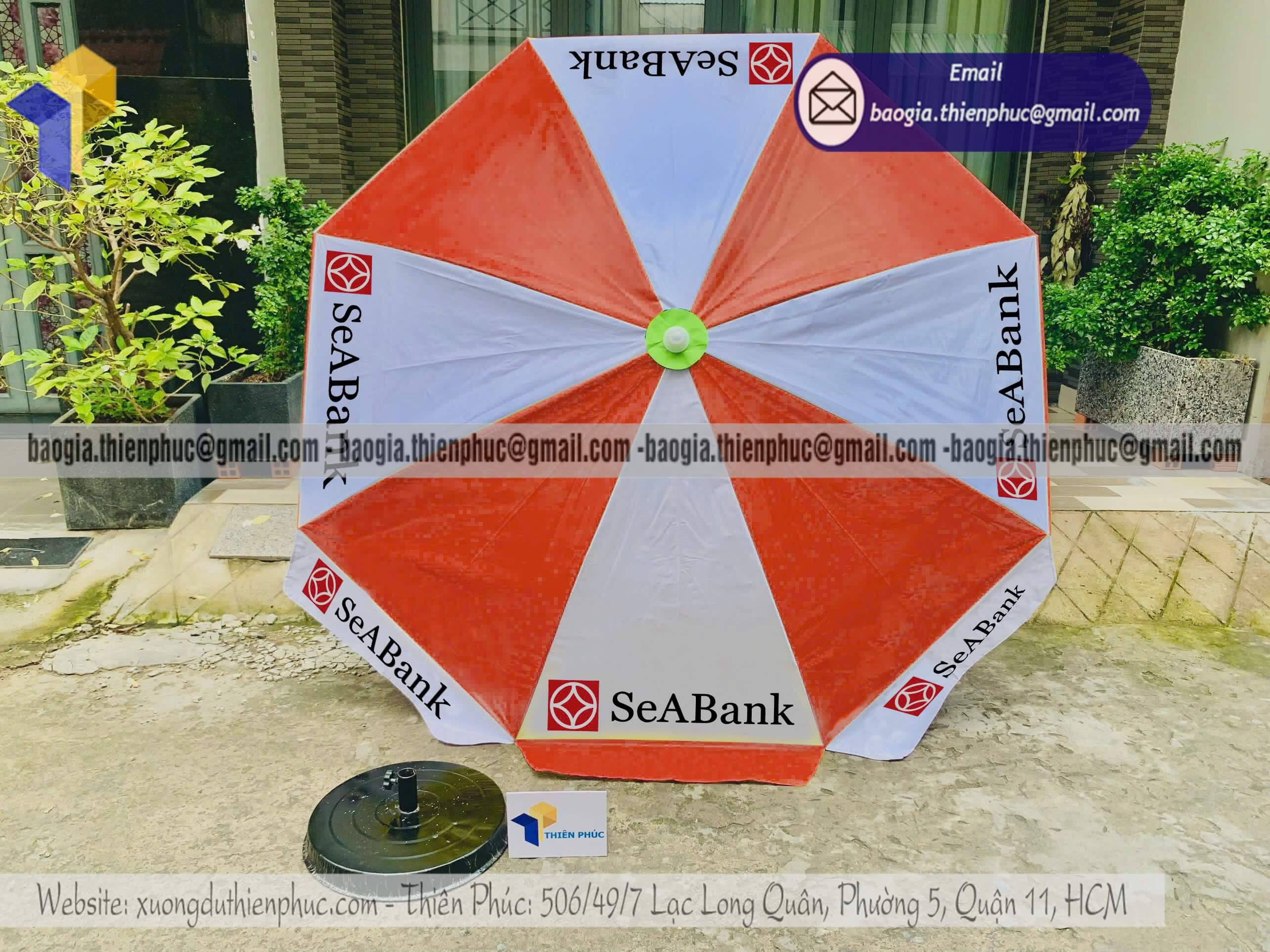 Thiết kế dù tròn event che ngoài trời doanh nghiệp in ấn tổ chức sự kiện truyền thông
