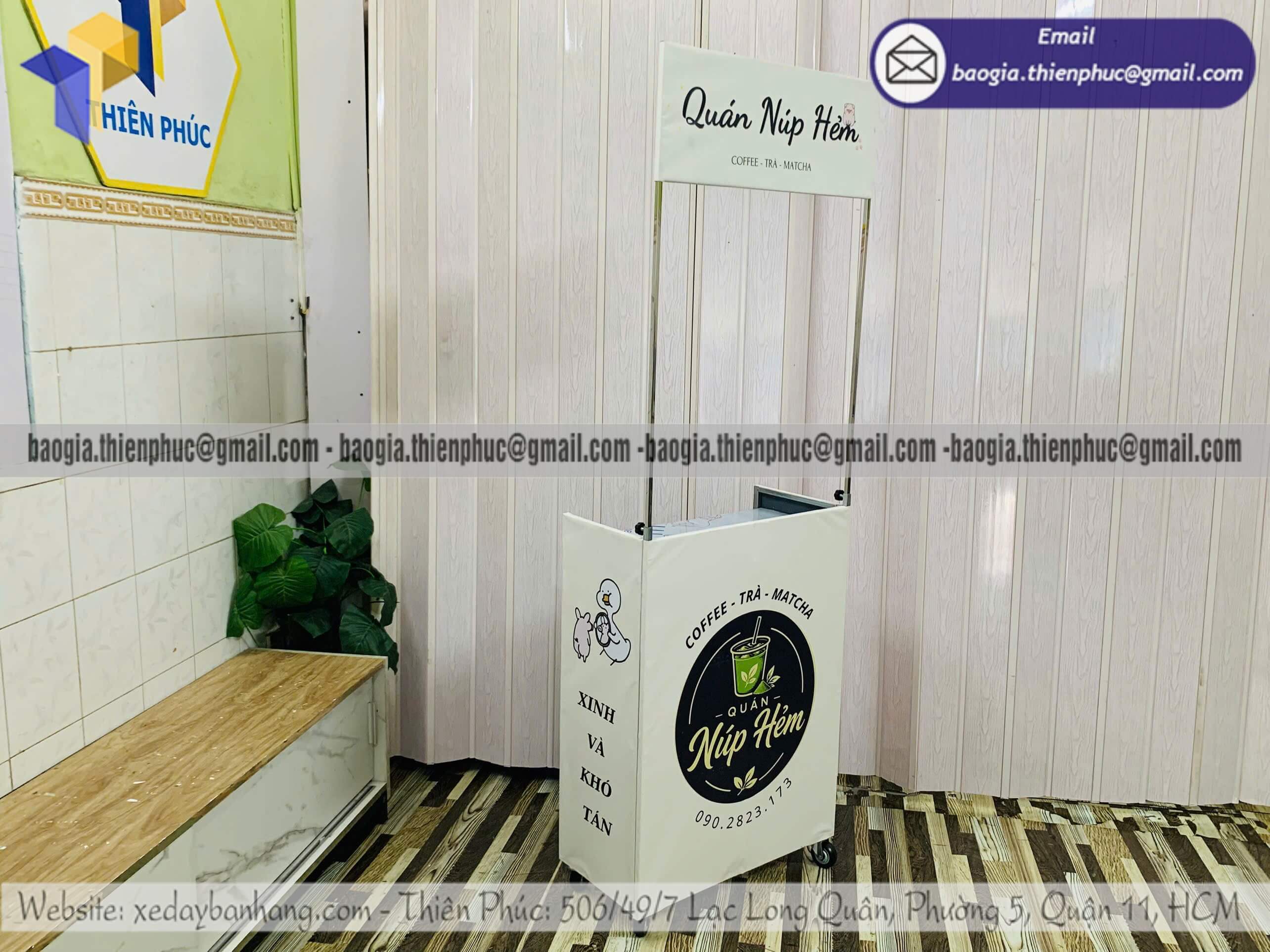 Thiết kế quầy bán cafe nhỏ hàng rong xếp gọn thiết kế miễn phí giao hàng nhanh khắp cả nước