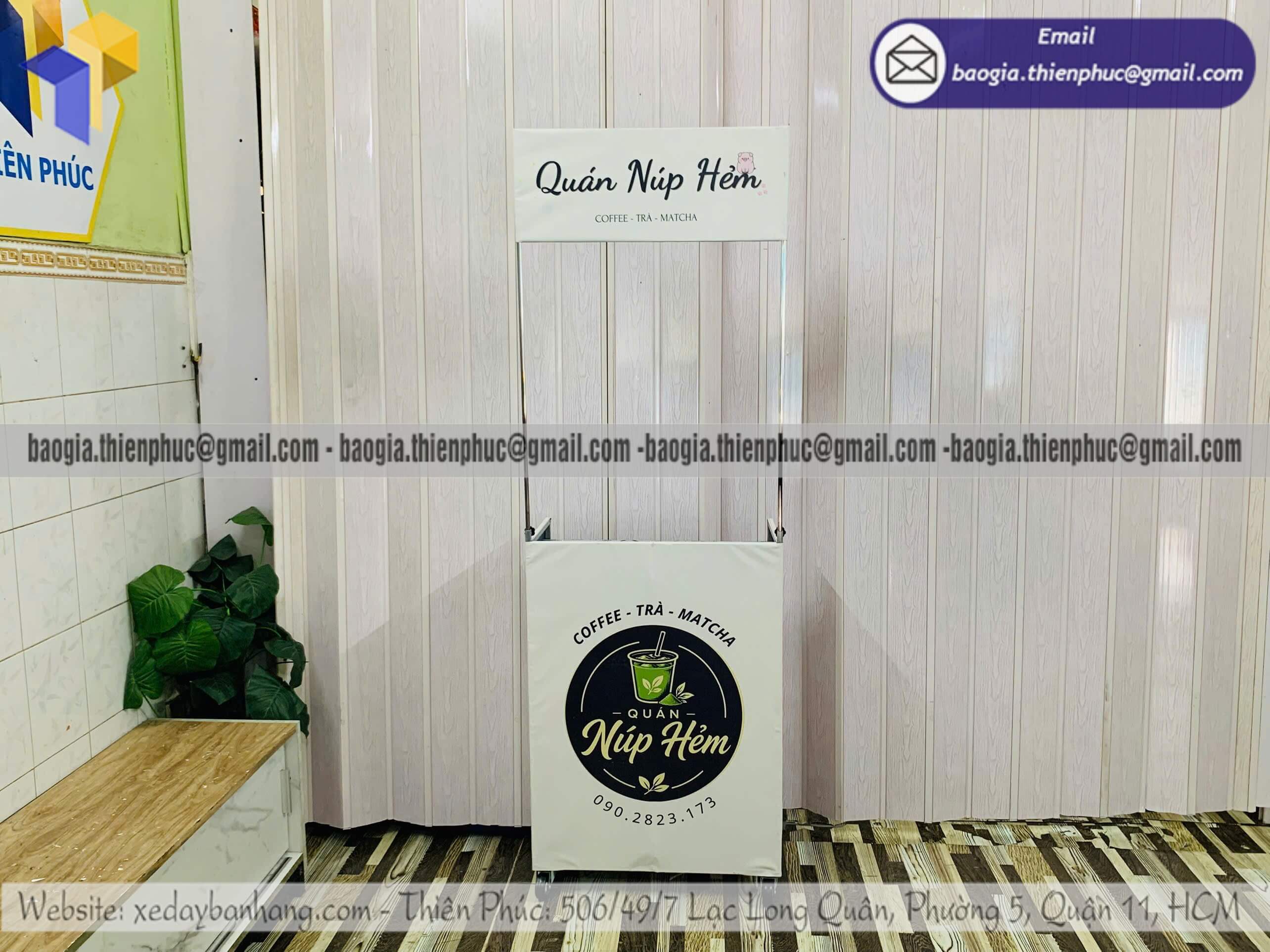 Thiết kế quầy bán cafe nhỏ hàng rong xếp gọn