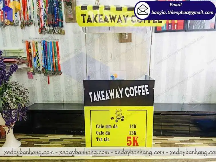 thiết kế quầy bán cafe
