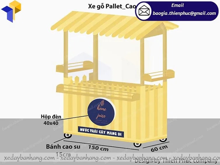 thiết kế quầy gỗ bán trà sữa