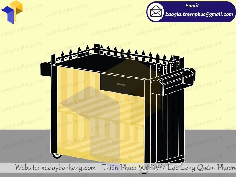 thiết kế quầy trà sữa di động