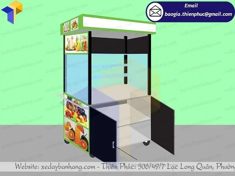 thiết kế tủ bán sinh tố vỉa hè