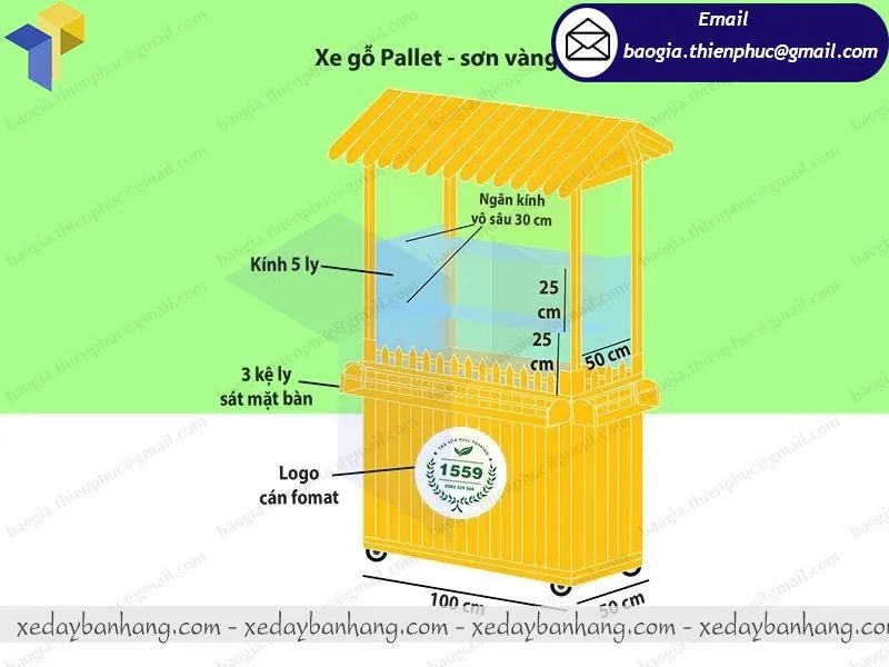 thiết kế tủ bán trà sữa bằng gỗ