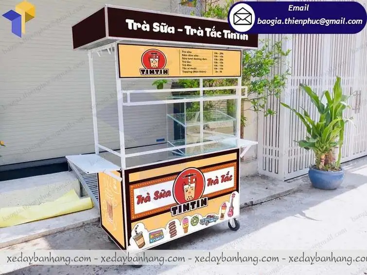 thiết kế tủ bán trà sữa giá rẻ