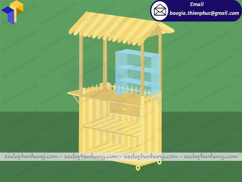 thiết kế tủ bán trà sữa trân châu