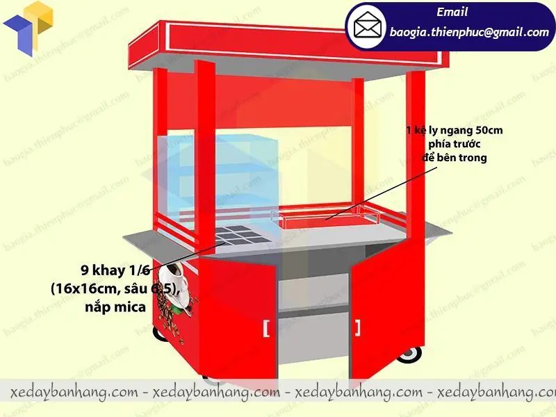 thiết kế tủ inox bán cafe