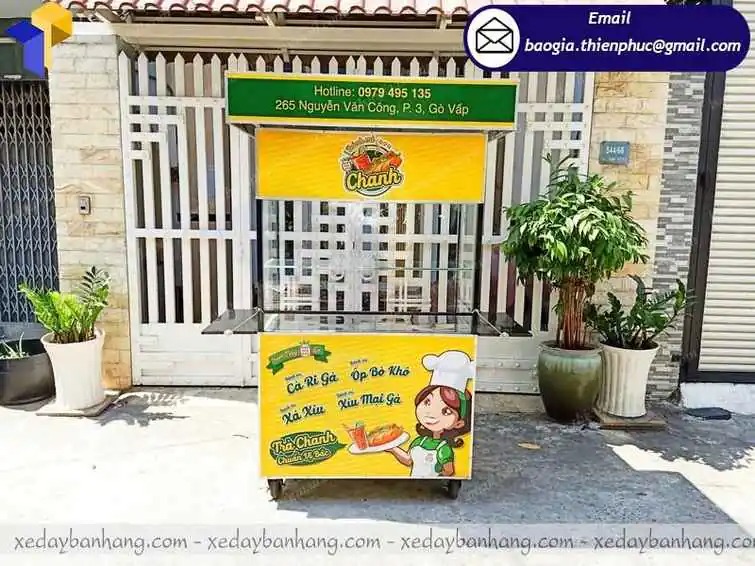 thiết kế xe bán bánh mì có lò nướng